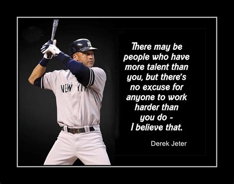 Derek Jeter No Excuse Inspirational Baseball Motivation Quote Poster