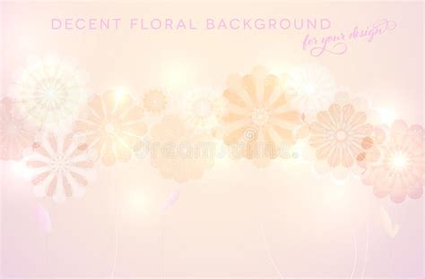 Bright And Decent Background With Abstract Flowers And Copy Space Stock