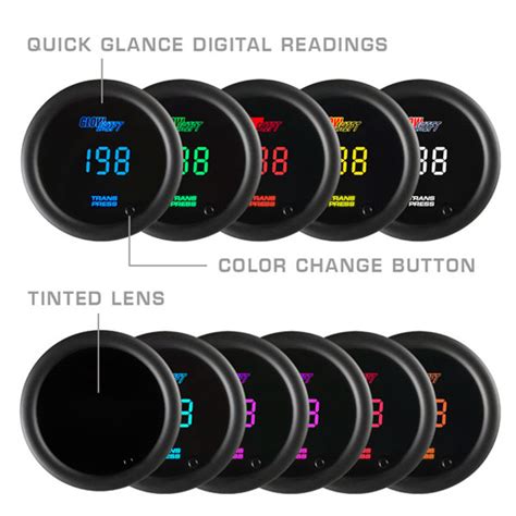 Glowshift 10 Color Digital Transmission Pressure Gauge