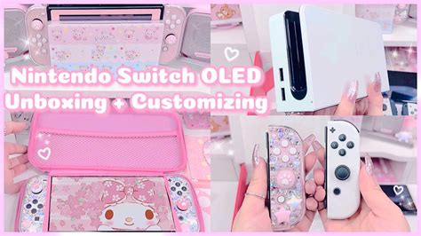 Unboxing New Nintendo Switch Oled Cute Accessories Youtube