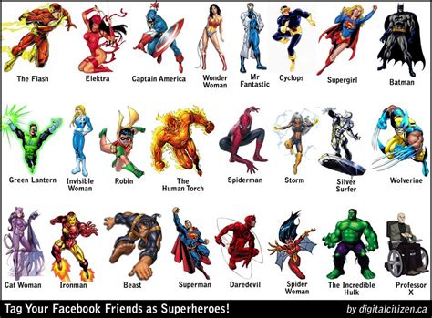 An Image Of Some Superheros That Are In Different Colors And Sizes