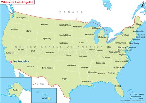 Where Is Los Angeles Located La On California Map Us