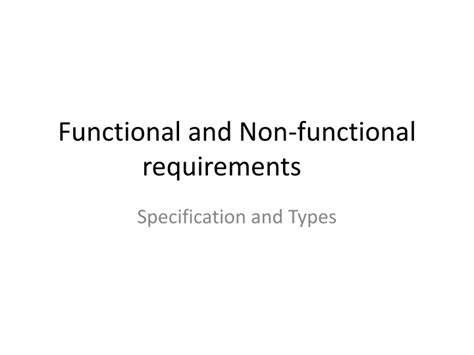 Ppt Functional And Non Functional Requirements Powerpoint