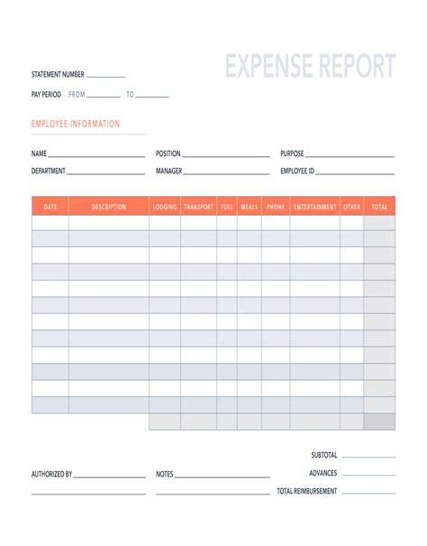 Free Expense Report Template For Word Excel PDF Google Sheets