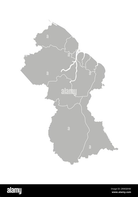 Vector aislado ilustración del mapa administrativo simplificado de