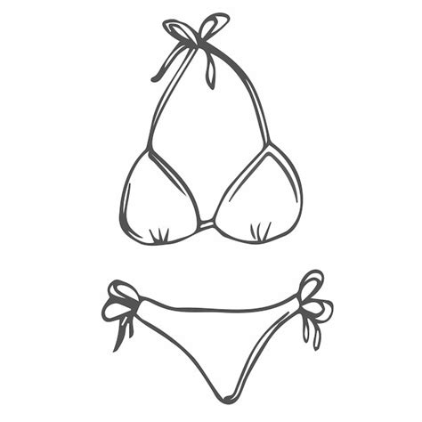 Premium Vector Doodle Beach Bikini Sketch In Vector Summer Swimwear