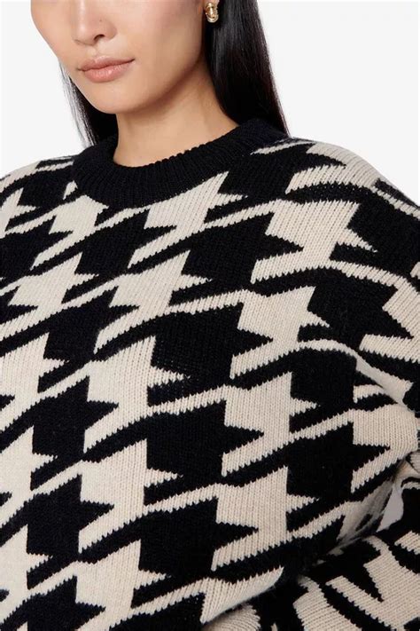 Cheyenne Sweater Large Houndstooth By Anine Bing At Orchard Mile