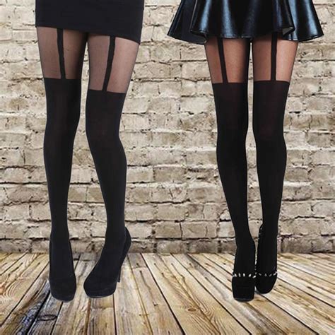 New Latest Design Mock Suspender Tights Comfortable Tights Highly