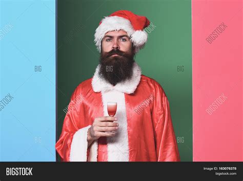 Handsome Bearded Santa Image And Photo Free Trial Bigstock