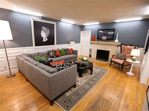 Transitional Gray Living Room With Gray Sectional Hgtv