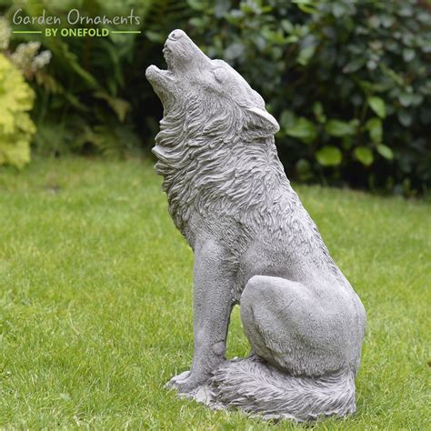 Howling Wolf Garden Statue Onefold Ltd