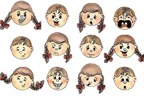 کاربرگ آموزش حالت های مختلف چهره و عواطف به کودکان The Worksheet Teaches Differ Emociones