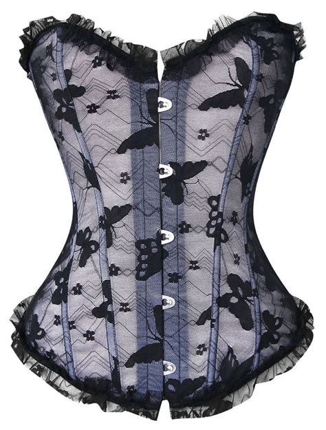 Atomic Butterflies Black Lace Overlay Overbust Corset In 2022 Overbust Corset Black Lace Corset