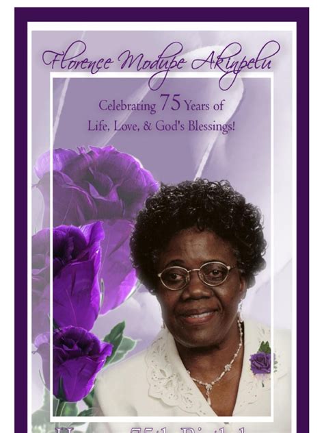 Such templates can be downloaded for free and are available in various layouts for easy customizing and using it according to your convenience. 60th Birthday Program