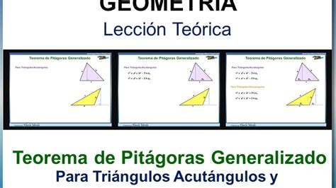 GeometrÍa Teorema De Pitágoras Generalizado Deducción Youtube