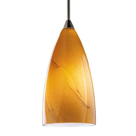 Shop Kendal Lighting 7 In H 4 In W Amber Swirl Art Glass Teardrop