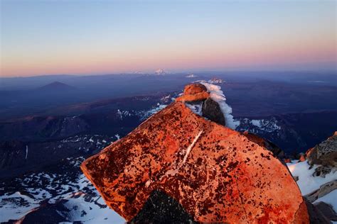 Mt Jefferson Rock Formation At Sunrise Photos Diagrams And Topos