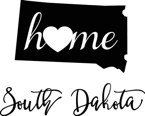 South Dakota State Map Digital File Svg Png  Eps Vector Etsy