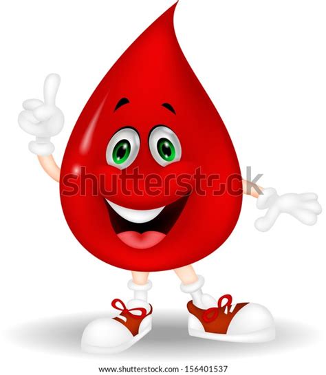 Blood Cartoon Character Pointing His Finger Stock Vector Royalty Free