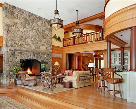 Lakeside Luxury Rustic Living Room Boston By Cebula Design