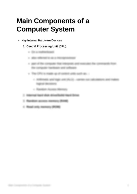 Solution Main Components Of A Computer System Igcse Ict Studypool