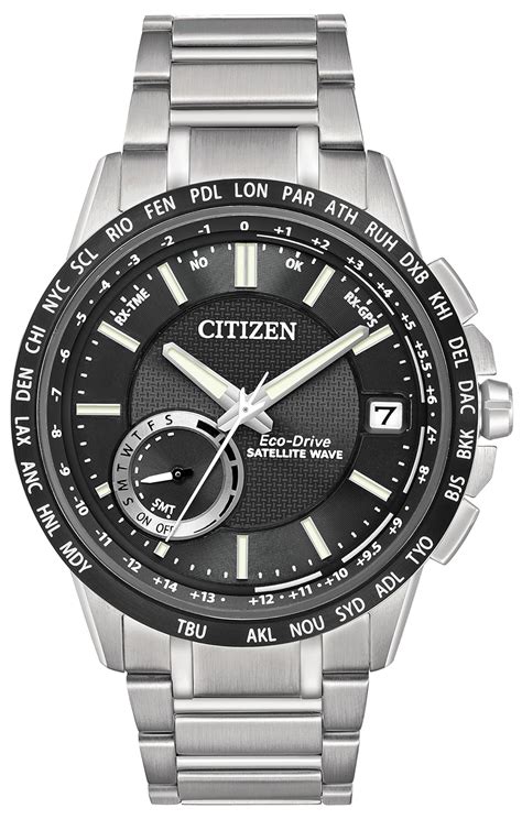 Citizen Satellite Wave World Time Gps Mens Quartz Watch With Black