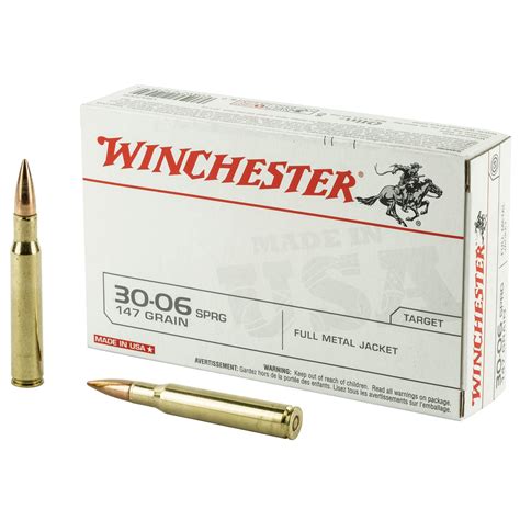 Winchester 30 06 Springfield 147gr Fmj Ammo 20 Rnd Usa3006
