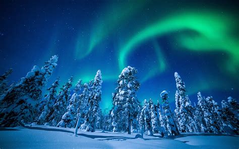 Photos Lapland Region Finland Polar Light Nature Winter 2560x1600 With
