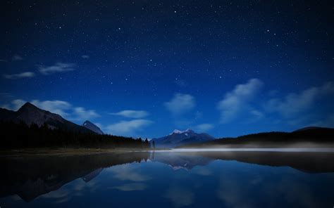 Fondos De Pantalla Montañas Noche Lago Agua Reflexión Cielo