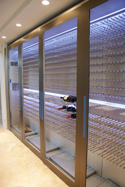 custom aluminum wine cellar cabinet modern wine cellar