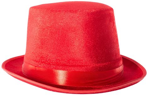 Adults Red Velvet Top Hat Bright Red Costume Hat For Adults