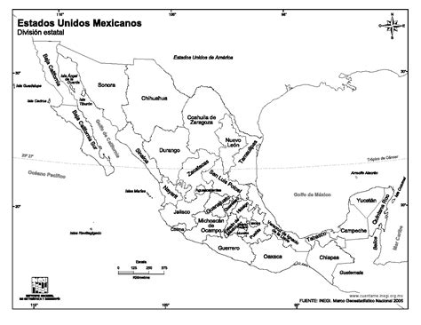 Mapa Para Imprimir De M Xico Mapa De Estados Unidos Mexicanos Inegi De
