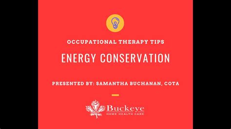 Occupational Therapy Tip Energy Conservation Techniques Youtube