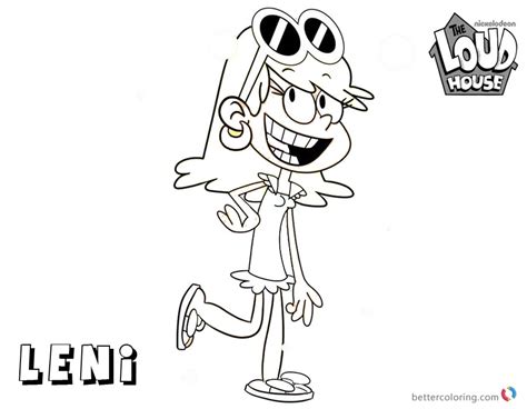 Loud House Coloring Pages Cute Leni  Free Printable Coloring Pages