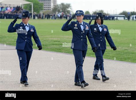 Air Force Basic Military Training Instructors March During The Air
