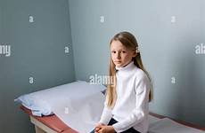 office girl sitting doctors waiting young pediatrician alamy