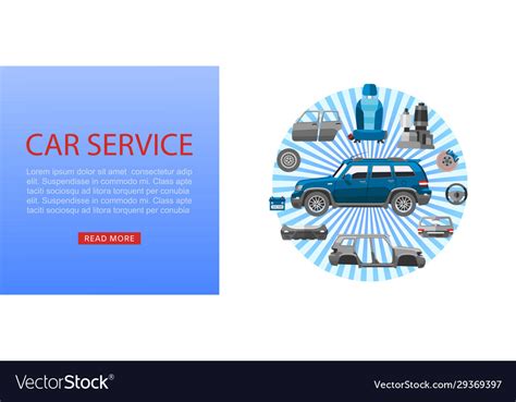 Car Spares And Auto Parts Web Banner Royalty Free Vector