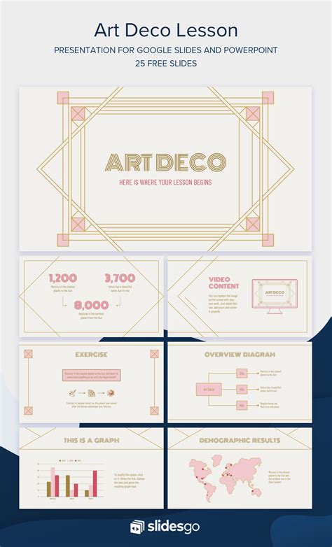 Life Hacks Art Deco Powerpoint Template With Pdf