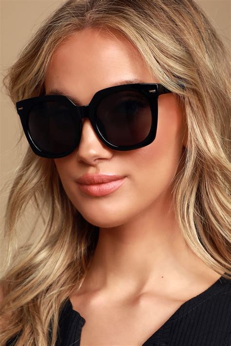 Cute Black Sunglasses Oversized Sunnies Square Sunglasses Lulus