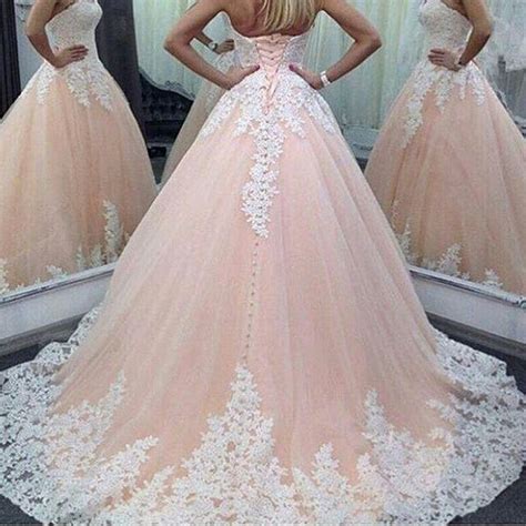 2016 Blush Pink Wedding Dresses Plus Size Tulle Chapel Train A Line