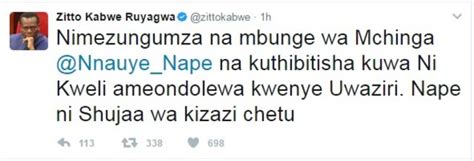 Nape Nnauye Amwagiwa Sifa Na Kiongozi Wa Chama Cha Upinzani Tanzania