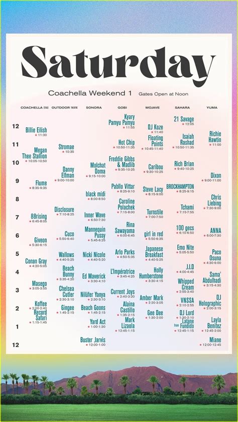 Terry Aguilar Kabar Coachella Lineup Set Times