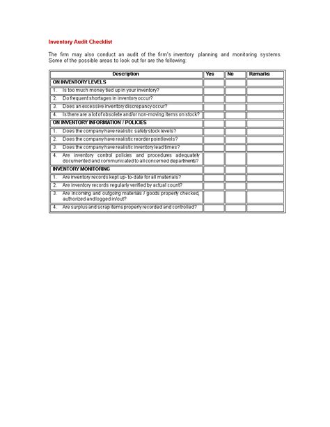 Inventory Audit Checklist Document How To Create An Inventory Audit