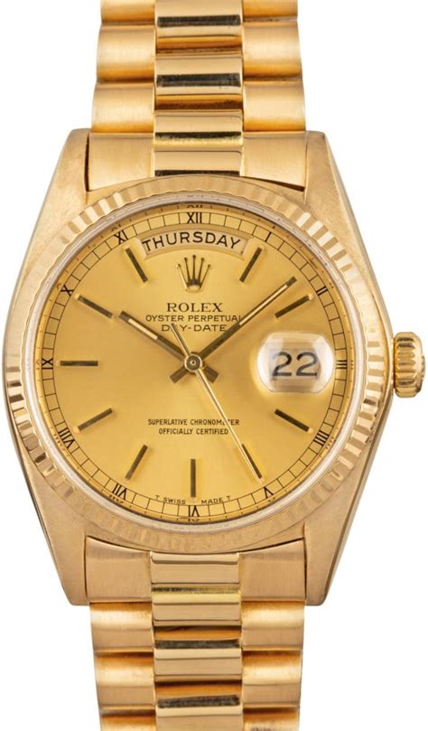 Rolex President 18038 Day Date 18k Yellow Gold In 2022 Rolex Day Date