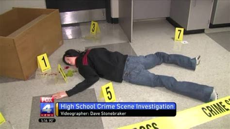 Students Investigate Crime Scene As Part Of Critical Thinking Class