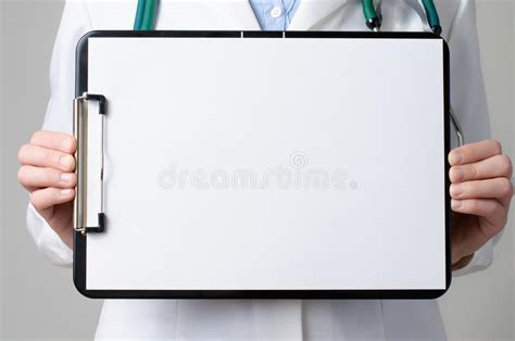 Doctor Showing Blank Clipboard Stock Photo Image Of Care Doctor