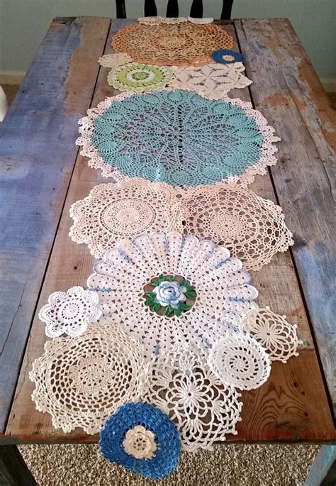 doily table runner for spring decor doily art doilies crafts lace doilies