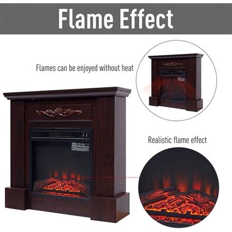 Homcom Freestanding Electric Fireplace Heater With Mantel