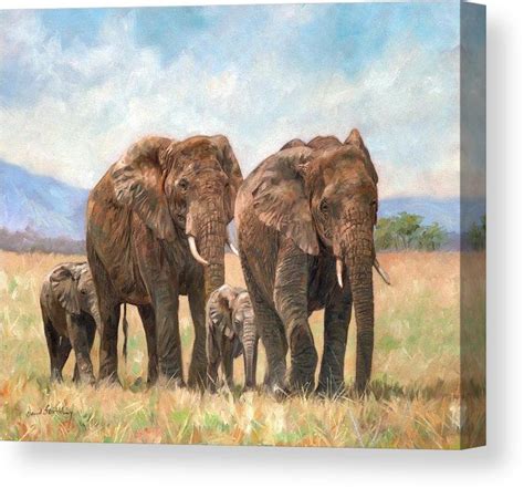 African Elephants Canvas Print Canvas Art By David Stribbling