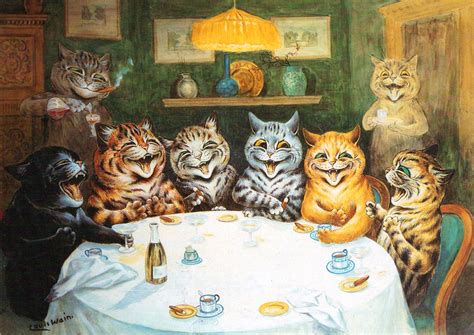 Louis Wain Print Cat Art Party Cats Vintage Wall Decor Best Etsy